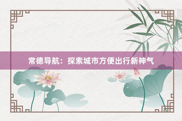 常德导航：探索城市方便出行新神气